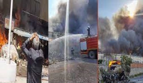 Wilayah Tunisia: Preview of Massive Fire that Broke Out in the Henna Souk in Gabes