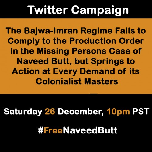 #FreeNaveedButt Etiketi ile 26/12/2020 Tarihinde Twitter Fırtınası Gerçekleştirildi